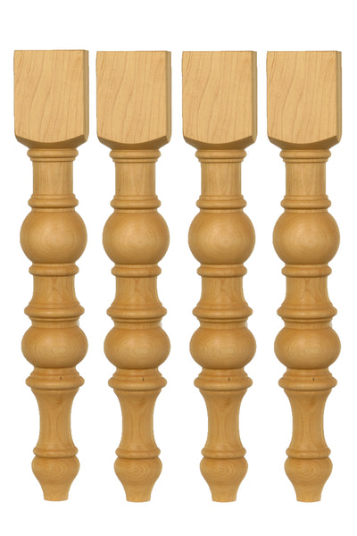 Unfinished Dining Pine Table Leg  set of 4
