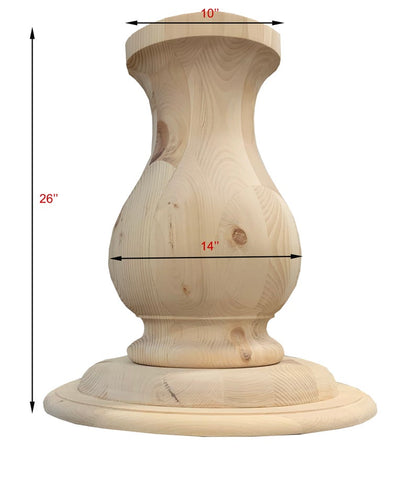 Knotty Pine Wood Pedestal Leg