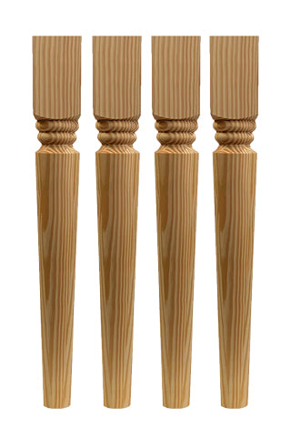 29'' x 3 1/2  in Wood Round Taper Leg